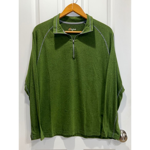 Cloudveil Mens XXL Quarter Zip Long Sleeve Green Pullover Top Shirt - Picture 1 of 5